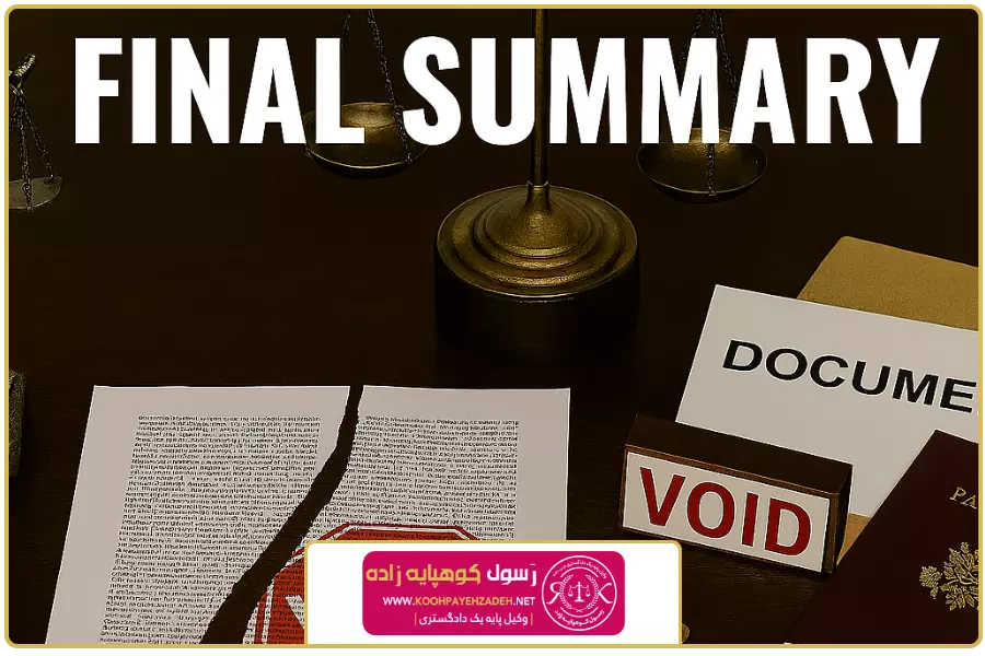 جمع بندی | وکیل ابطال سند معارض